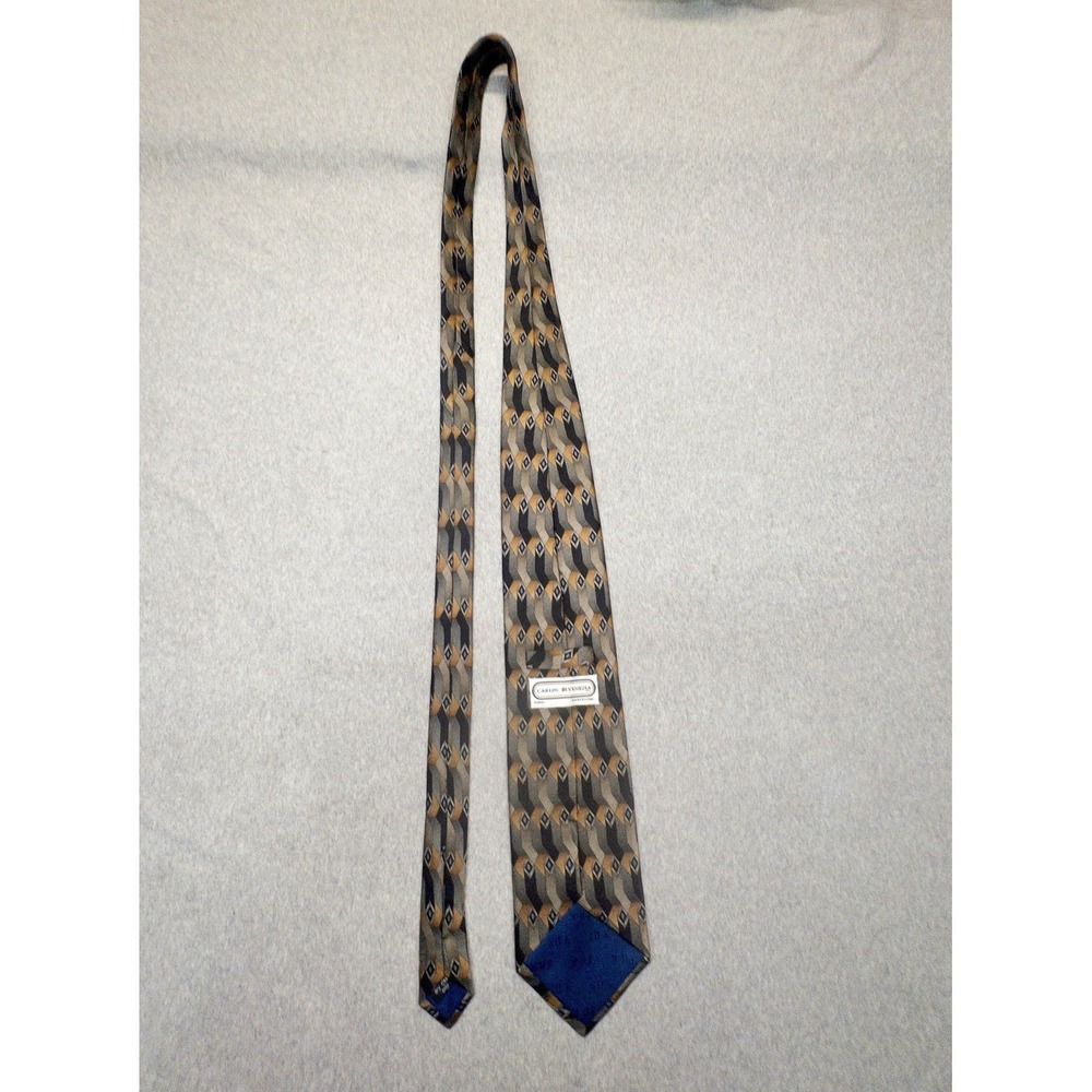 Carlos Devenezia Men's Silk Geometric Neck Tie Multi-Color Classic 3 3/4" x‎ 60" - Picture 4 of 5